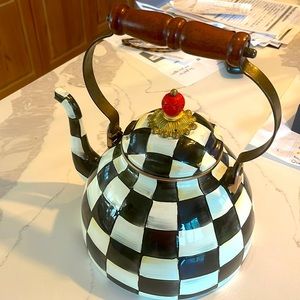 Mackenzie-Childs black and white teapot